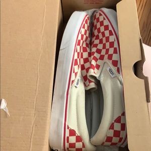 Red checkerboard vans